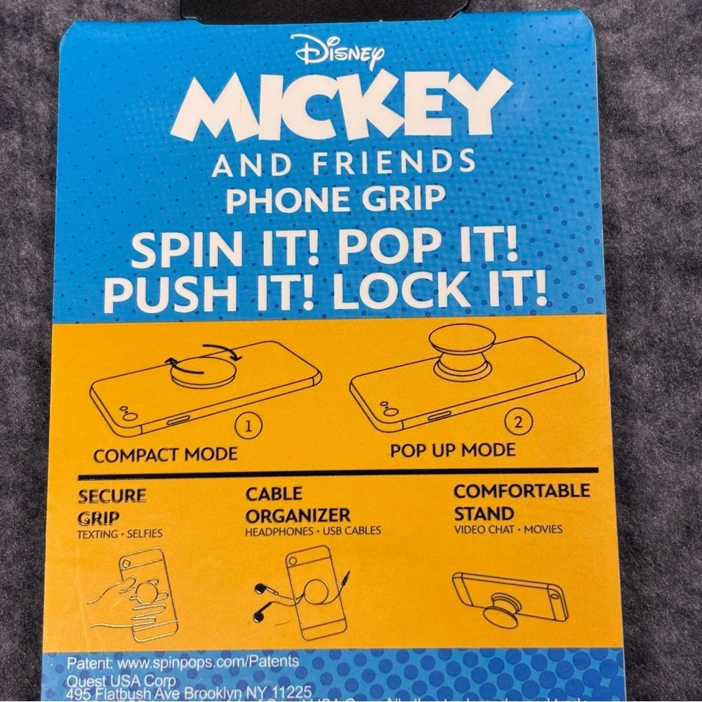 Disney Mickey Mouse Red SpinPop Phone Grip - Pack of 5